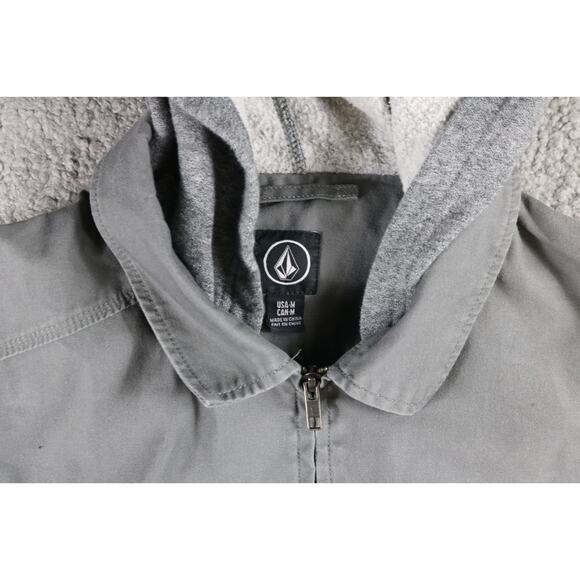 Volcom Jacket Mens Medium Gray Bashi Hooded Coat Full Zip - Picture 5 of 8